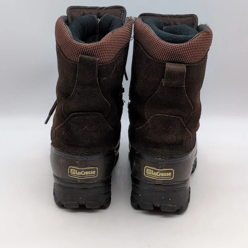 LaCrosse Boots Mens Brown 8 Suede Winter Shoes Thinsulate Removable Liner 298360
